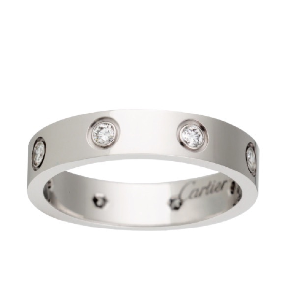 Cartier Jewelry - Cartier Diamond Love 18K Gold Band Ring 8 Diamonds